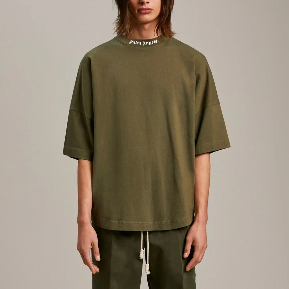 SOLD -Palm Angels Military Green Classic Logo Over T-Shirt - Picture 8 of 11